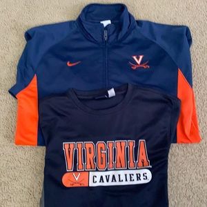 2 pc. Virginia Cavaliers gear. Full zip performance jacket. Kids XL. And Med LS